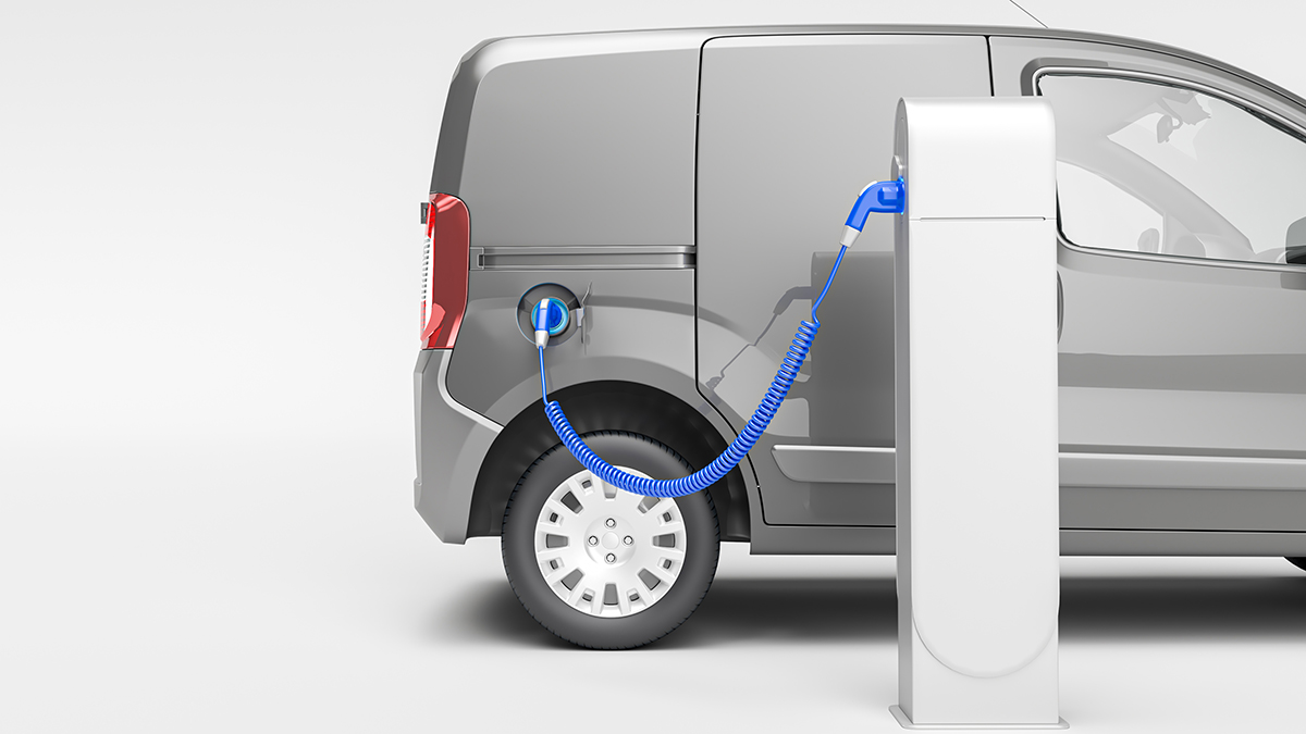 Borne de recharge utilitaire électrique en entreprise