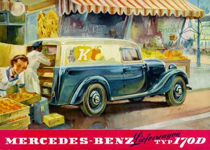 Fourgon Mercedes-Benz 170 D des années 30 et 40 dérivé d'une voiture