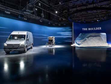 Sculpture préfigurant le futur Sprinter Mercedes-Benz sur la nouvelle VAN Architecture